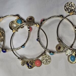 🎄SALE🎄Gold and Multicolor Charm Bangle Set